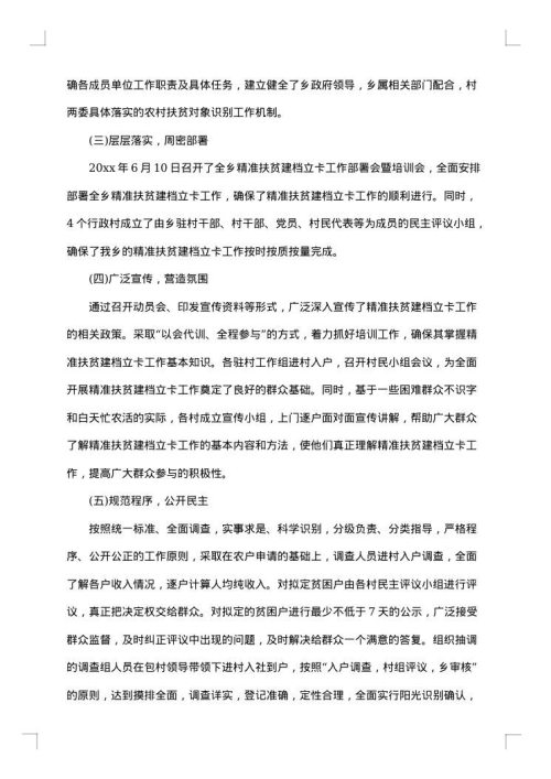 扶贫自查报告