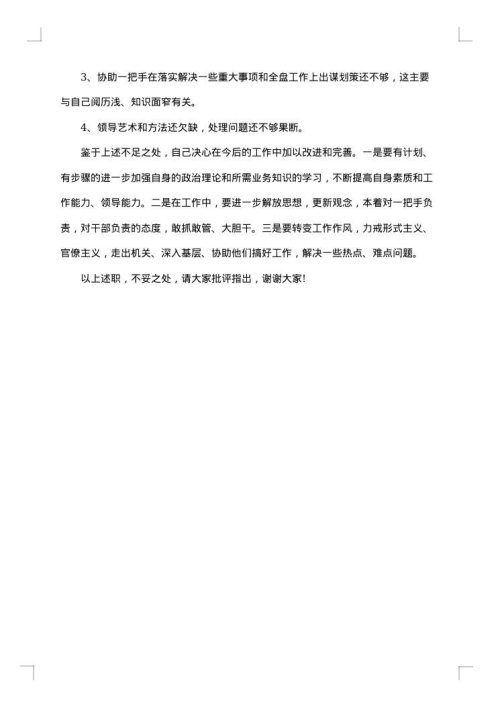 副职转正述职报告