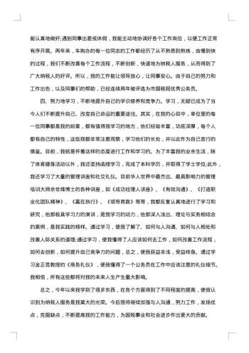 国税个人年终总结范文
