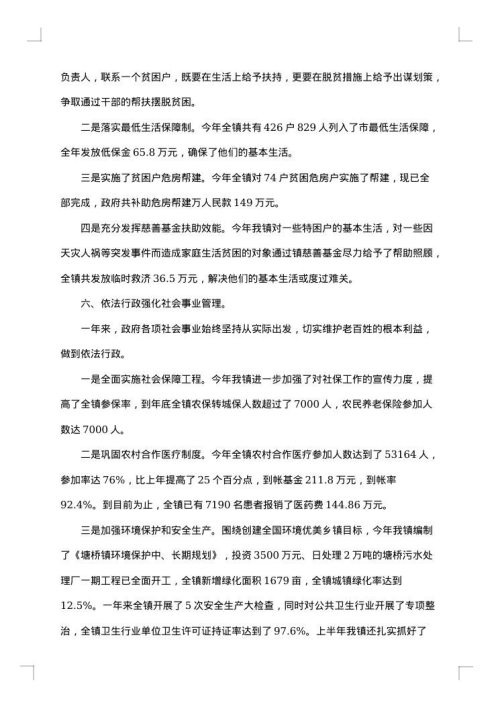 乡镇政府下半年工作总结