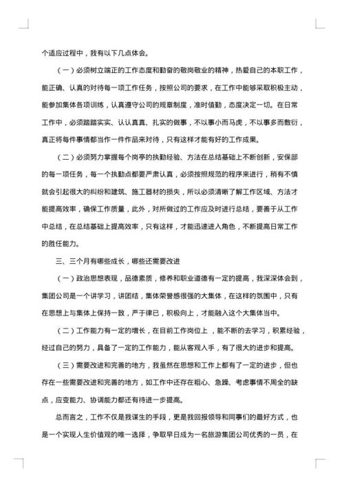 试用期转正述职报告格式