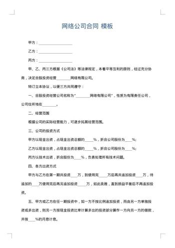 网络公司合同