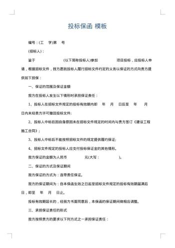 投标保函