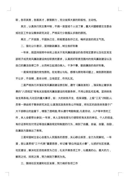 党支部书记述廉报告