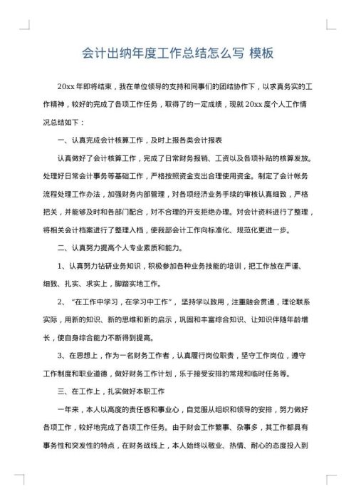 会计出纳年度工作总结怎么写