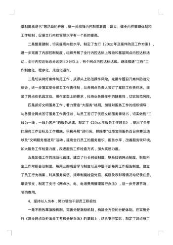 银行行长述职述廉报告