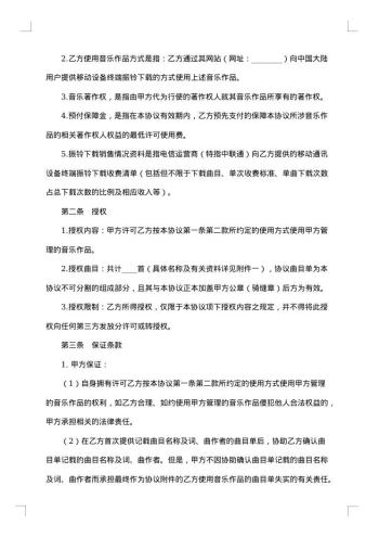 著作权使用许可协议
