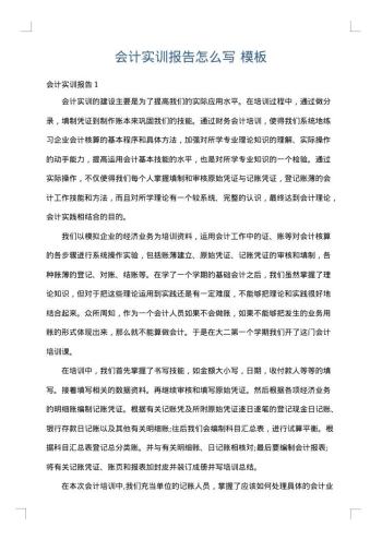 会计实训报告怎么写