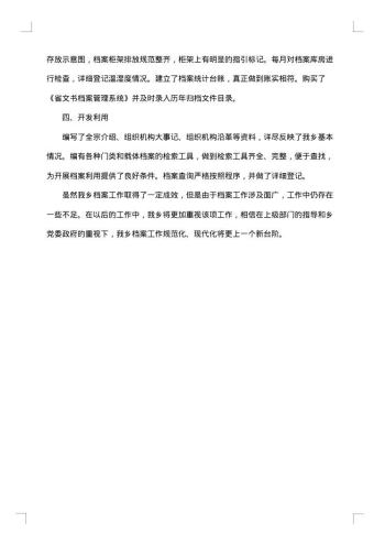 局档案工作自查报告