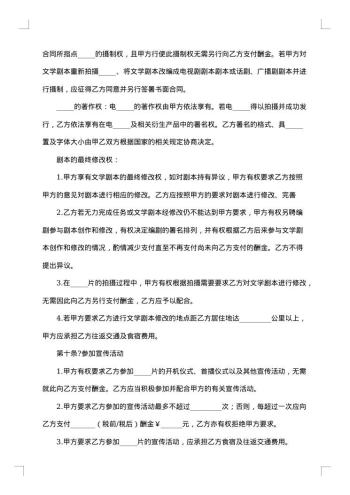 聘用电影拍摄劳动合同