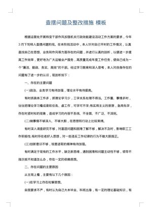 查摆问题及整改措施