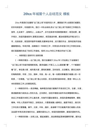 2025年城管个人总结范文