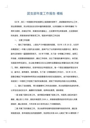 团支部年度工作报告