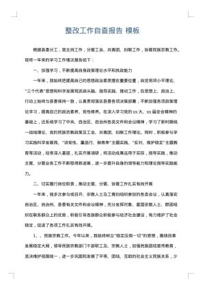 整改工作自查报告
