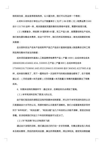 会计综合实训总结