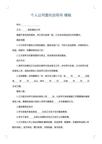 个人公司委托合同书