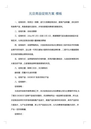 元旦商品促销方案