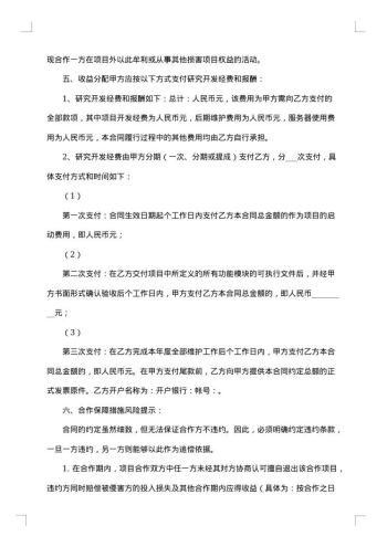 电脑软件技术开发合同