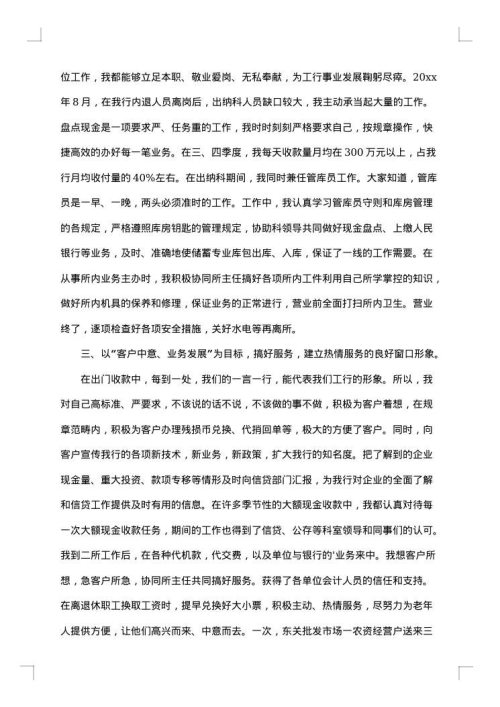 最新出纳年终个人总结