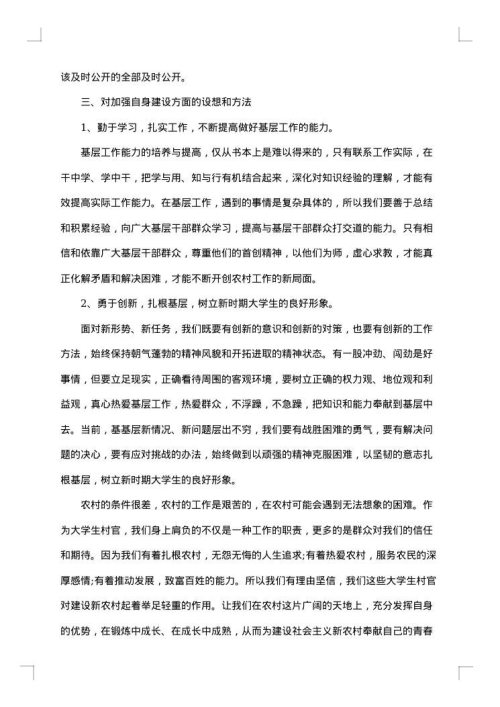 2025年大学生村官年终工作总结范文