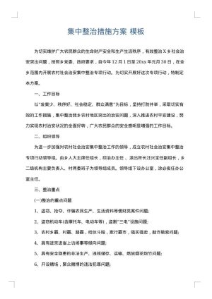 集中整治措施方案