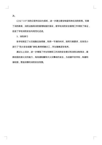学校消防工作总结范文