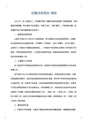 述廉述责报告