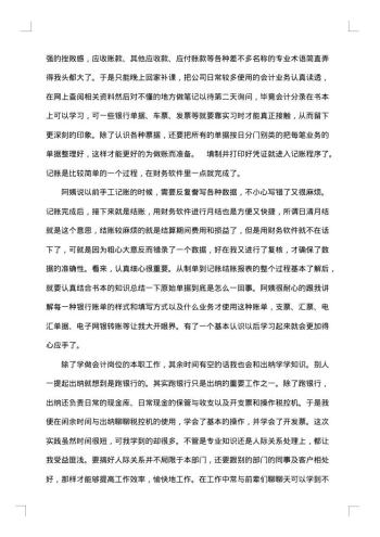 大学生假期会计实践报告