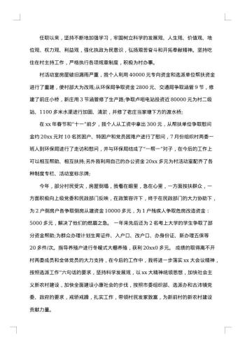 村支书述职述廉报告