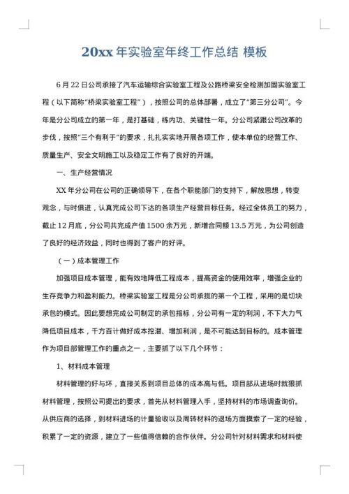 2025年实验室年终工作总结