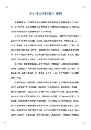 专业社会实践报告
