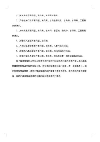 x水务局班子整改提高阶段问题整改方案