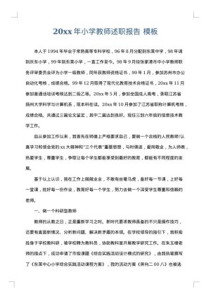 2025年小学教师述职报告