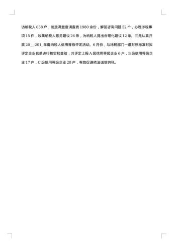 税务员工作总结范文