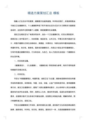 精选方案策划汇总