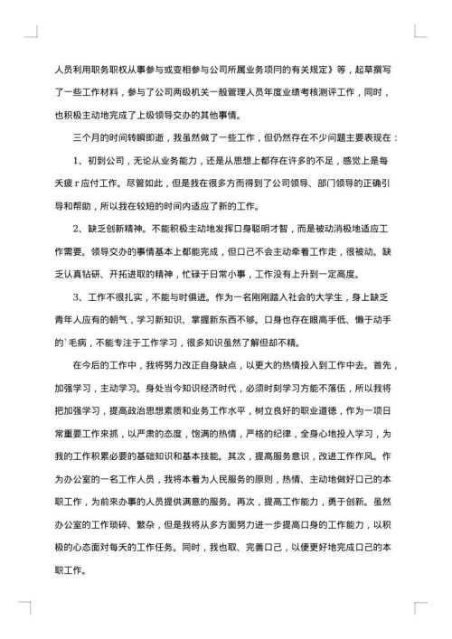 电子厂试用期工作报告
