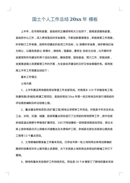 国土个人工作总结2025年
