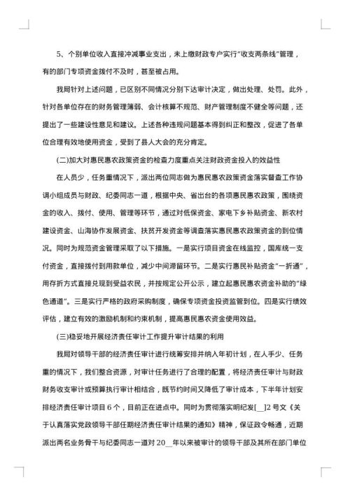 审计下半年工作总结