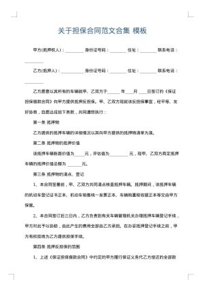 关于担保合同范文合集