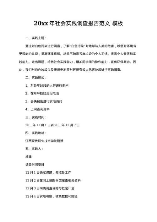 2025年社会实践调查报告范文12 word模板下载