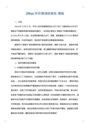 2025年环境调研报告