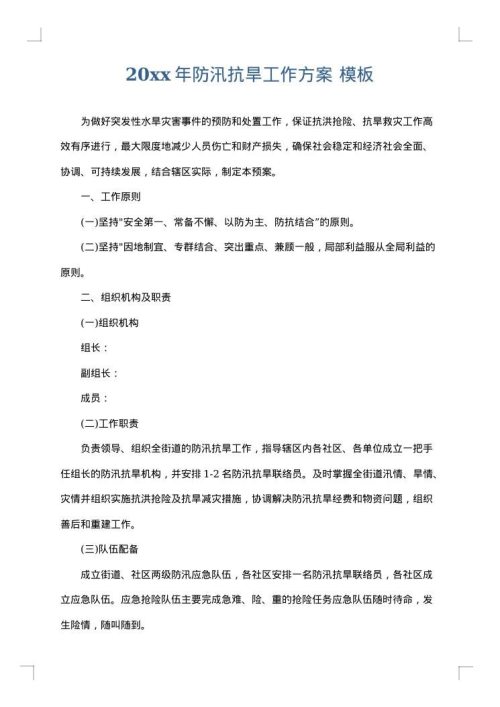 2025年防汛抗旱工作方案