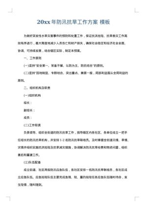 2025年防汛抗旱工作方案