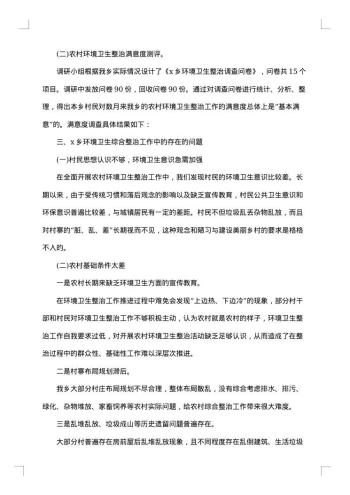 环境卫生状况调研报告