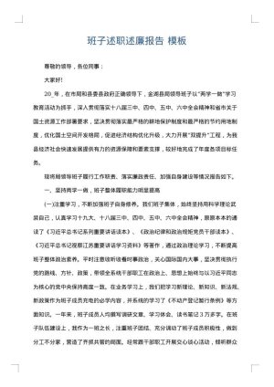 班子述职述廉报告