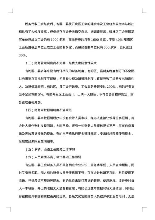 财务自查报告