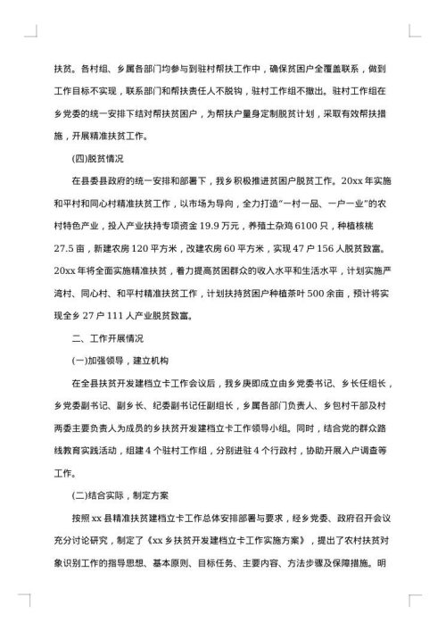 扶贫自查报告