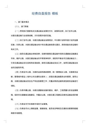 经费自查报告