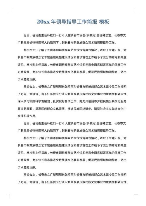 2025年领导指导工作简报