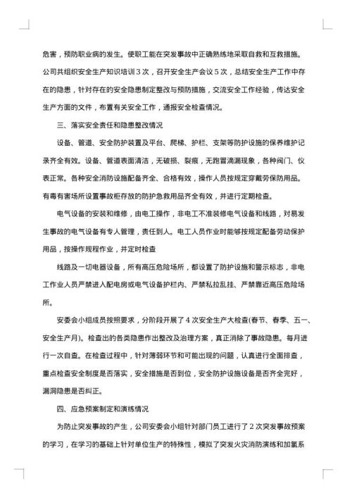 企业安全自查报告